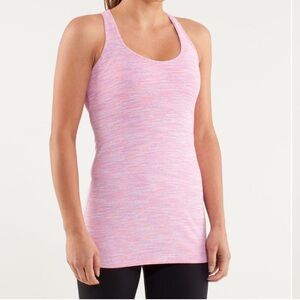 Lululemon Cool Racerback Tank in Pink Wee Are From Space White April Multi
